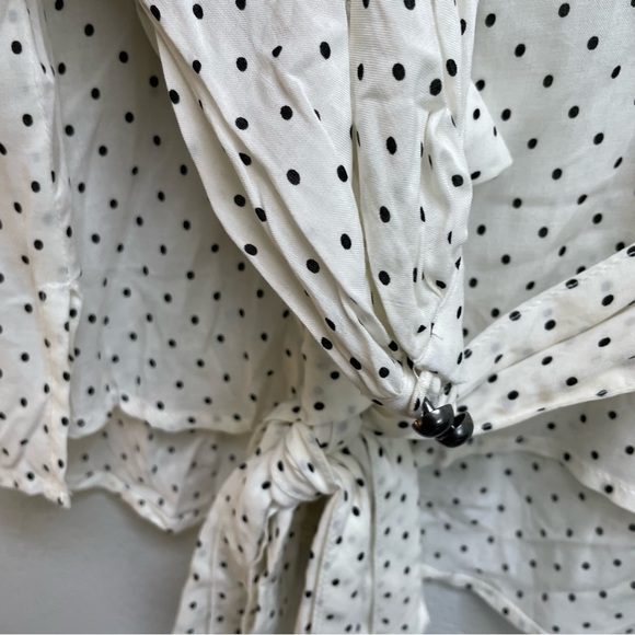 Anthropologie Maeve Lucy Polkadot Tie Waist Blouse size 4 NEW - Picture 8 of 9